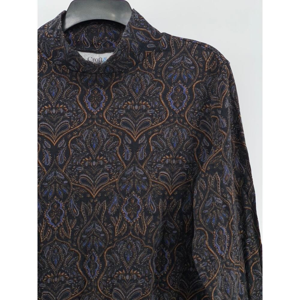 CROFT & BARROW Women's Black Paisley Printed Long Sleeve Mock-Neck Top SZ XXL - Picture 6 of 9